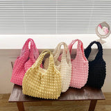 Casual Tote Large Capacity Shoulder Bag Pleated Ladies Handbag