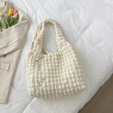 Casual Tote Large Capacity Shoulder Bag Pleated Ladies Handbag