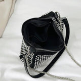 Bright Diamond Handbag Retro Chain Crossbody Bag Underarm Bag Women Totes