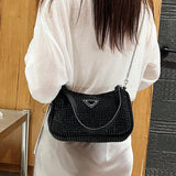 Bright Diamond Handbag Retro Chain Crossbody Bag Underarm Bag Women Totes
