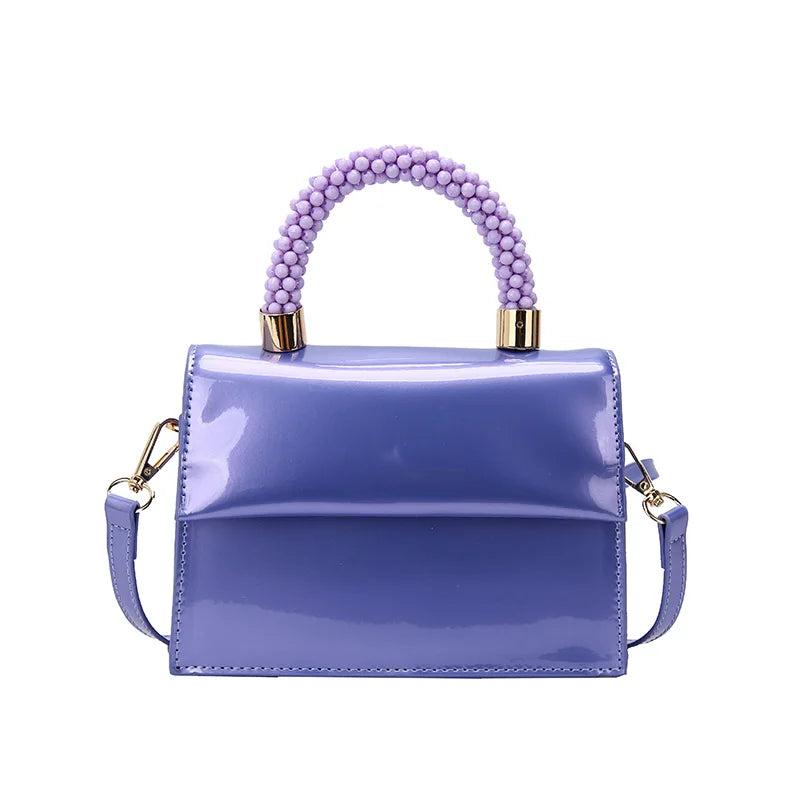 Bright Leather Small Clutch Bag Women's Shoulder Handbag