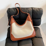 Canvas Shoulder Bag with Large Capacity