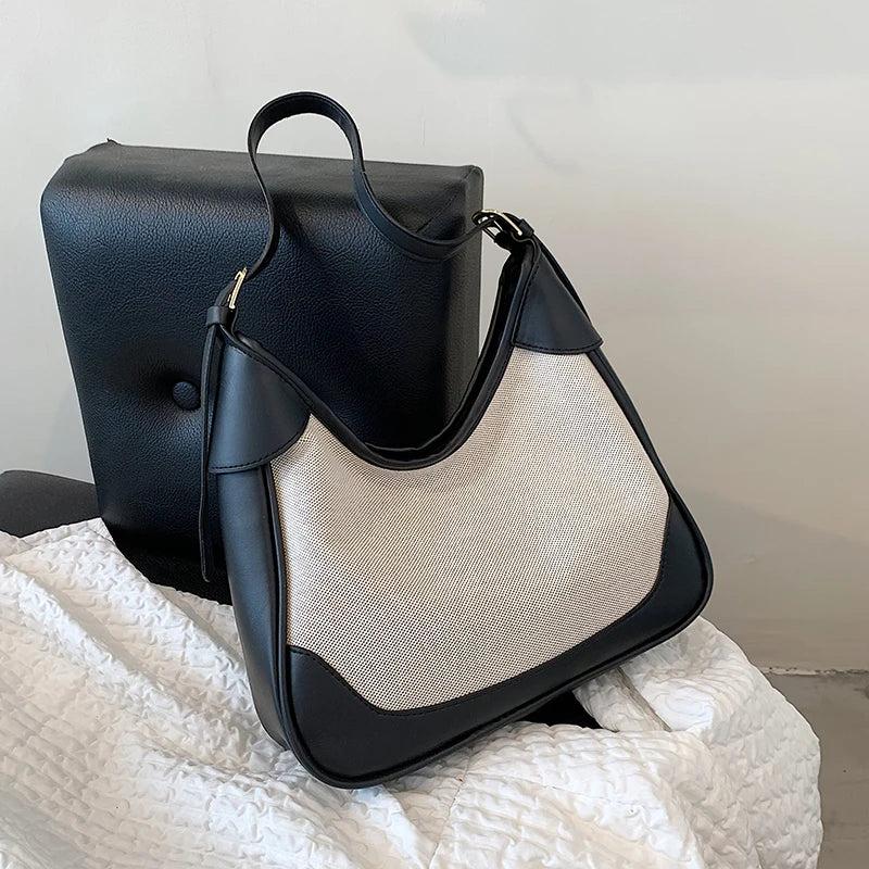 Canvas Shoulder Bag with Large Capacity