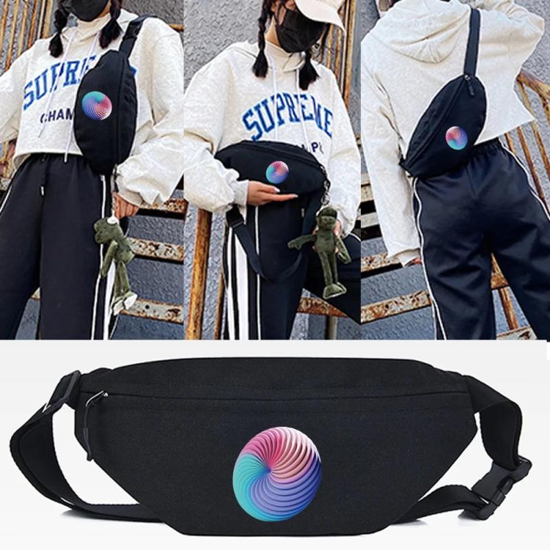 Chrysanthemum Print Waist Bag Outdoor Travel Pouch Unisex Shoulder Chest Bag