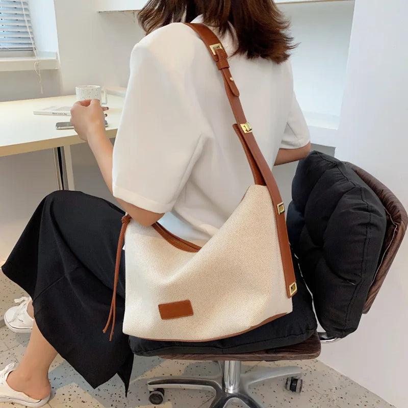 Casual Cotton Underarm Shoulder Bags Large Capacity Handbags for Women