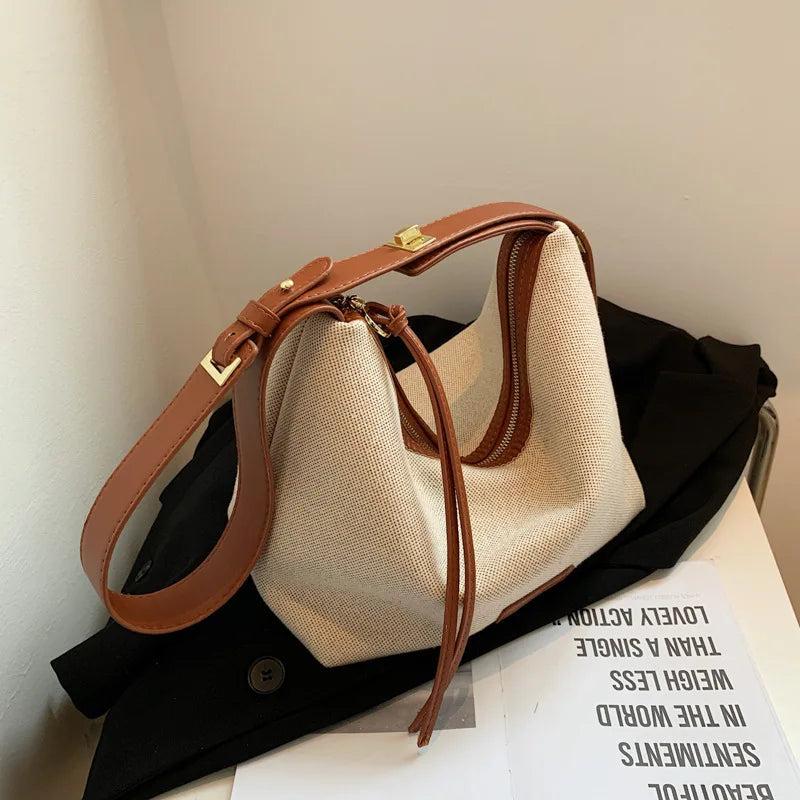 Casual Cotton Underarm Shoulder Bags Large Capacity Handbags for Women