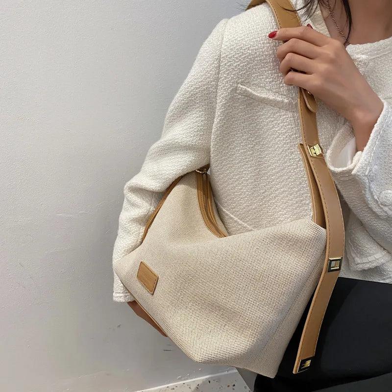 Casual Cotton Underarm Shoulder Bags Large Capacity Handbags for Women
