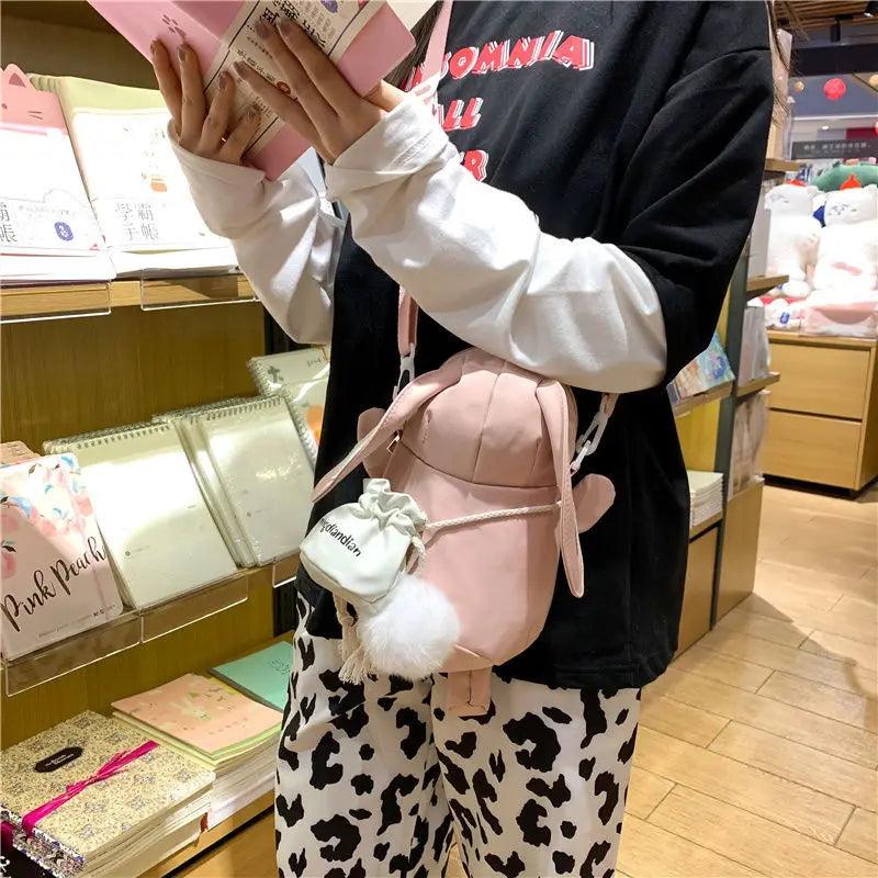 Cartoon Rabbit Messenger Bag Japanese Style Canvas Shoulder Bag