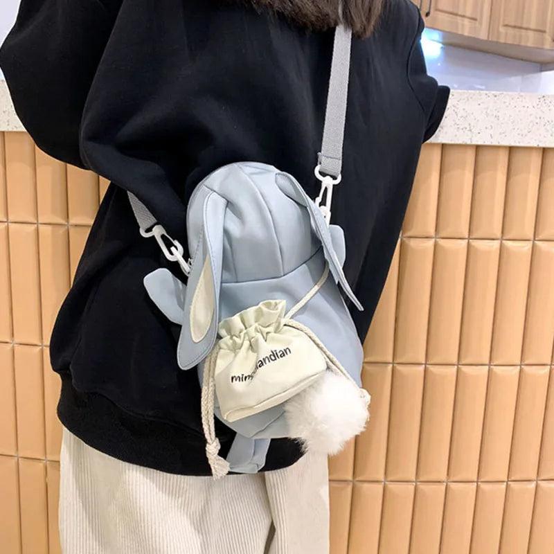 Cartoon Rabbit Messenger Bag Japanese Style Canvas Shoulder Bag