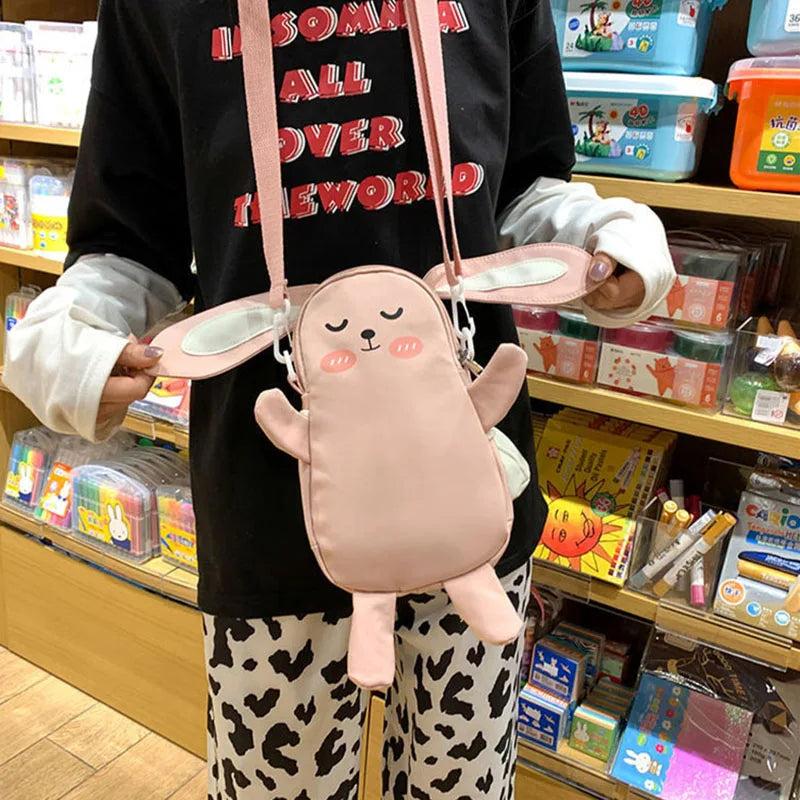 Cartoon Rabbit Messenger Bag Japanese Style Canvas Shoulder Bag
