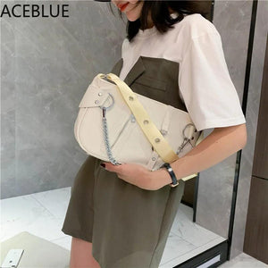 Casual Nylon Shoulder Bag for Women with Chain