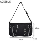 Casual Nylon Shoulder Bag for Women with Chain