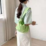 Casual Ruched Hobos Women Shoulder Bags Drawstring Lady Handbags