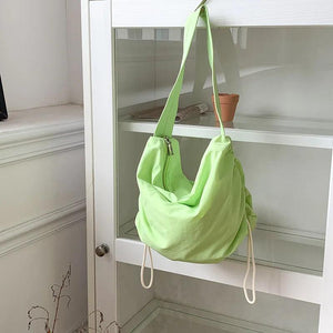 Casual Ruched Hobos Women Shoulder Bags Drawstring Lady Handbags
