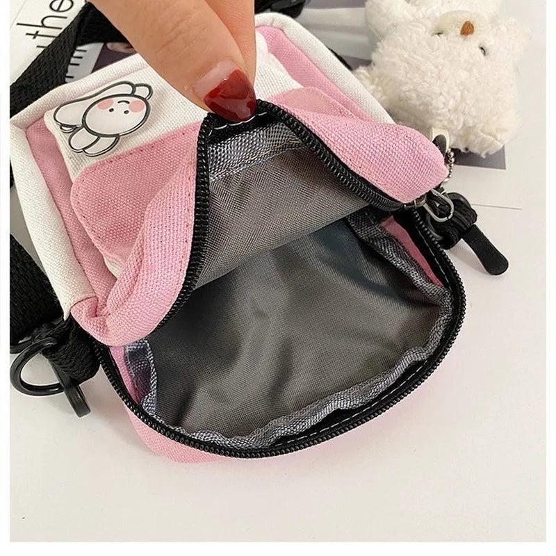 Cartoon Printed Canvas Small Shoulder Bag