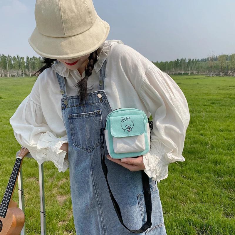 Cartoon Printed Shoulder Messenger Bag Hit Flap Purse Casual Handbags