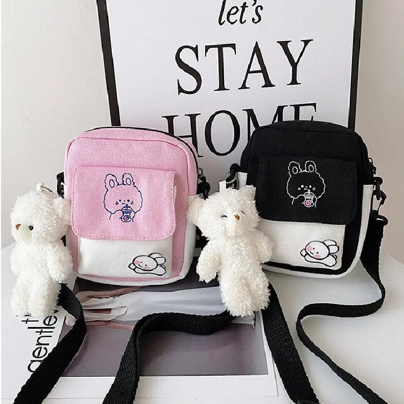 Cartoon Printed Shoulder Messenger Bag Hit Flap Purse Casual Handbags