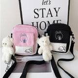 Cartoon Printed Shoulder Messenger Bag Hit Flap Purse Casual Handbags