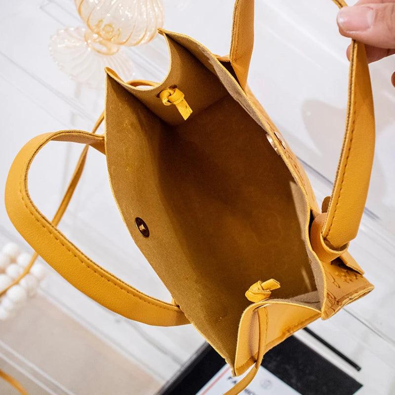 Cartoon Print Women's Bag Soft PU Leather Shoulder Bag Crossbody Bags