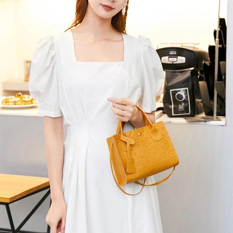 Cartoon Print Women's Bag Soft PU Leather Shoulder Bag Crossbody Bags