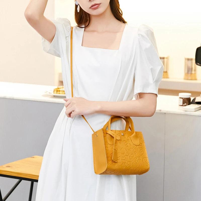 Cartoon Print Women's Bag Soft PU Leather Shoulder Bag Crossbody Bags