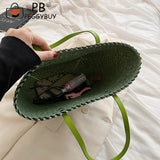 Casual Women Hand-Woven Large Rattan Straw Shoulder Bag