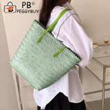 Casual Women Hand-Woven Large Rattan Straw Shoulder Bag
