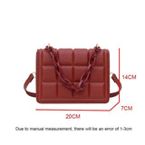Casual Ladies Mini Handbags Checkered PU Leather Crossbody Purse