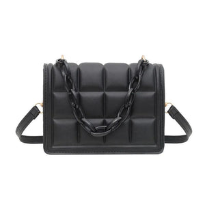 Casual Ladies Mini Handbags Checkered PU Leather Crossbody Purse