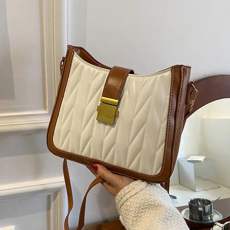 Casual Handbags For Women High Pu Leather Ladies Shoulder Bag Embroidery