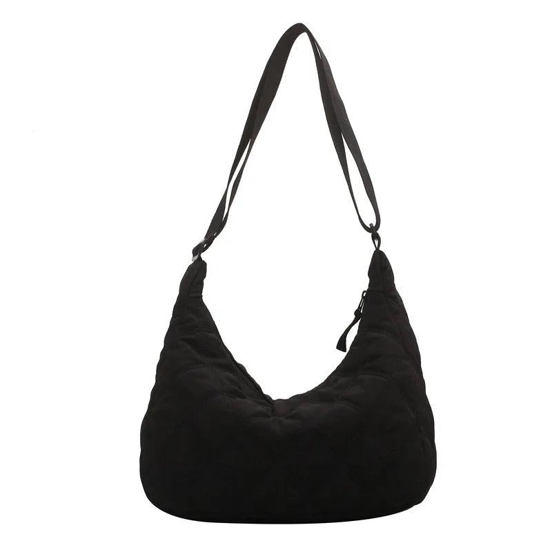 Casual Women Handbag Soft Cotton Shoulder Bags Solid Shopping Crossbody B