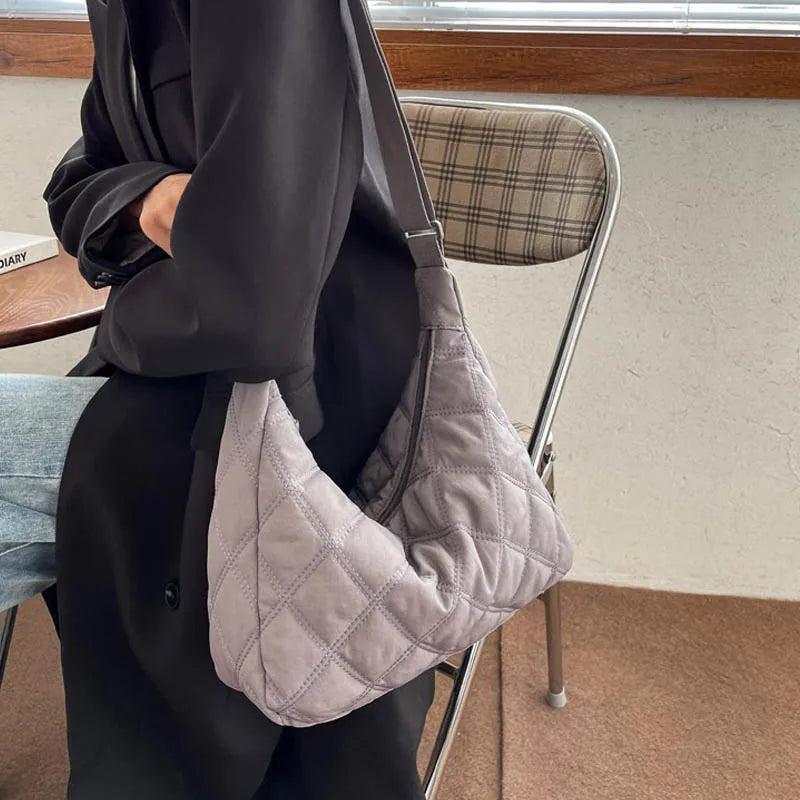 Casual Women Handbag Soft Cotton Shoulder Bags Solid Shopping Crossbody B