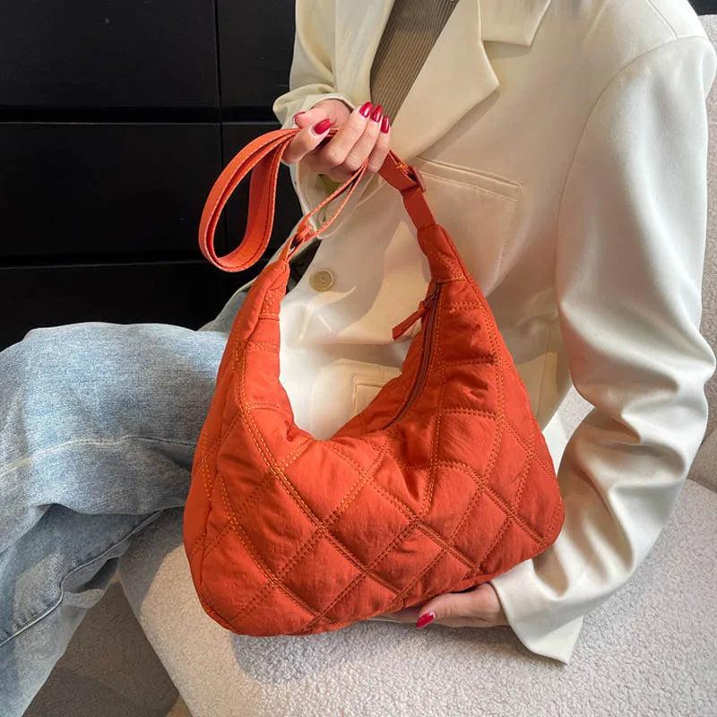 Casual Women Handbag Soft Cotton Shoulder Bags Solid Shopping Crossbody B
