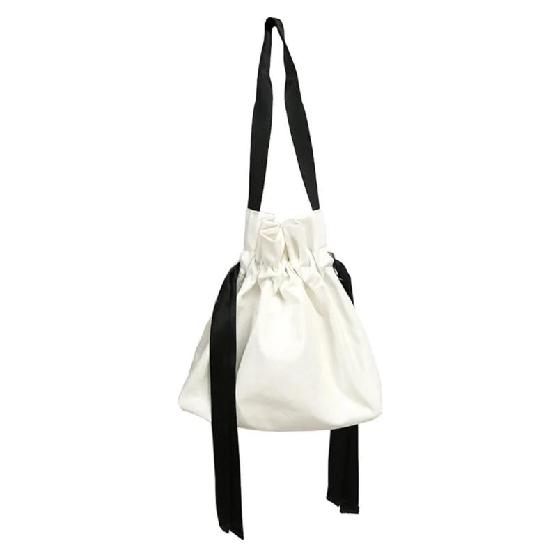 Casual Shoulder Bag Canvas Lady's Bag Large Drawstring Foldable Shopping Bag