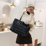Casual Quilted Large Capacity Tote Shoulder Bags Winter Handbags