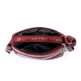 Casual Soft Leather Crossbody Bag with Multiple Pockets for Women