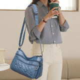 Casual Soft Leather Crossbody Bag with Multiple Pockets for Women