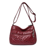 Casual Soft Leather Crossbody Bag with Multiple Pockets for Women