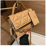 Casual Chain Crossbody Bag PU Leather Shoulder Handbag Messenger Bag