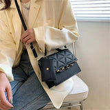 Casual Chain Crossbody Bag PU Leather Shoulder Handbag Messenger Bag