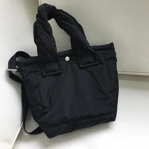 Casual Cotton Bucket Bags Women Colorful Handbags Space Pad Feather Shoulder