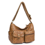 Brown Soft Leather Shoulder Bag Woman Crossbody Messenger Large bolsa f