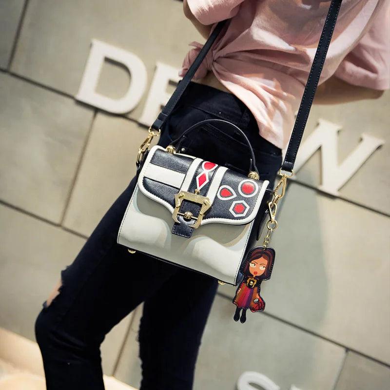 Cartoon Pendant Tote Bag Handbag Hit Printing Small Square Bag