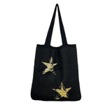 Casual Knitted Star Pattern Women Shoulder Bags Wollen Lady Handbags