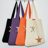 Casual Knitted Star Pattern Women Shoulder Bags Wollen Lady Handbags