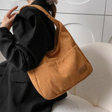 Casual Corduroy Women Shoulder Bag Large Capacity Totes Lady Handbag