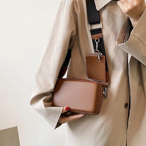 Box Bags Women High PU Leather Shoulder Crossbody Bag Handbags