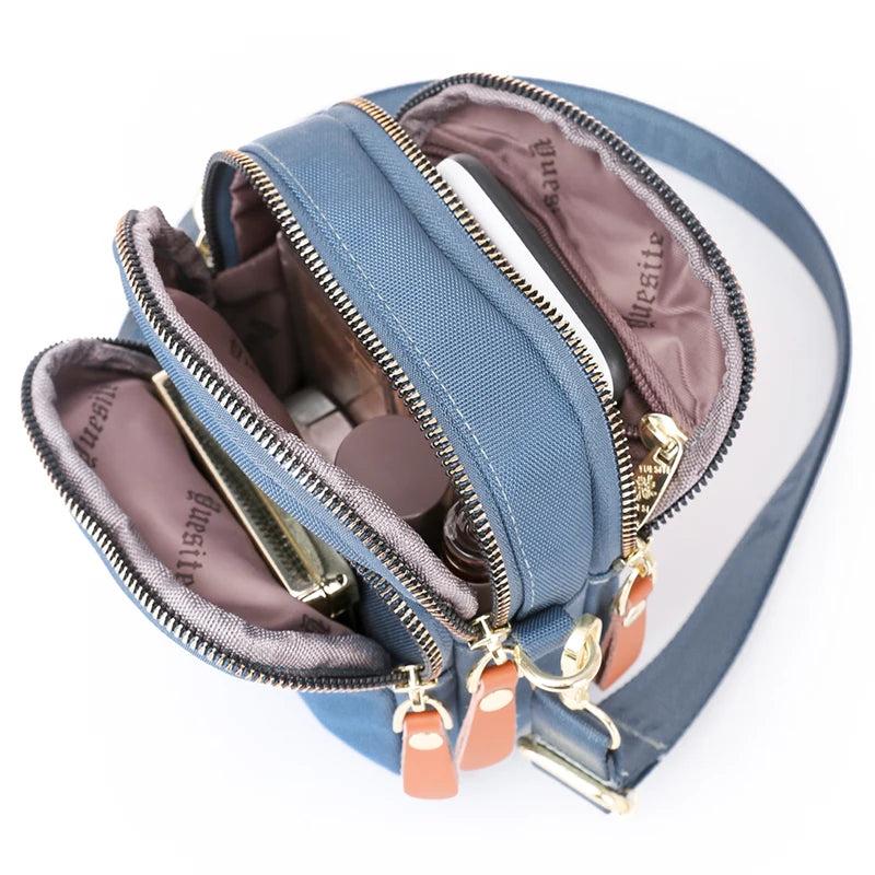 Casual Shoulder Bag Nylon Three Layer Handbag