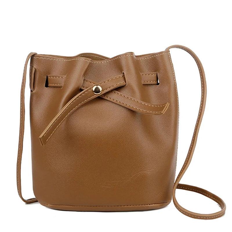 Bucket Shoulder Bag Women Drawstring Crossbody Bag