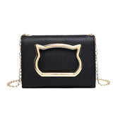 Cartoon Handbags Women Shoulder Mini Crossbody Bag Metal Cat Strap Female Clutch